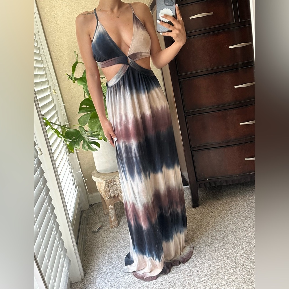 Cutout Open Back Maxi Dress